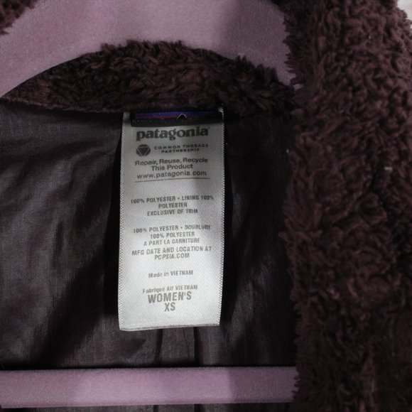 Patagonia Los Gatos Red 100% Polyester Tall Colar Zip Up Fleece Jacket Size XS - Picture 9 of 10